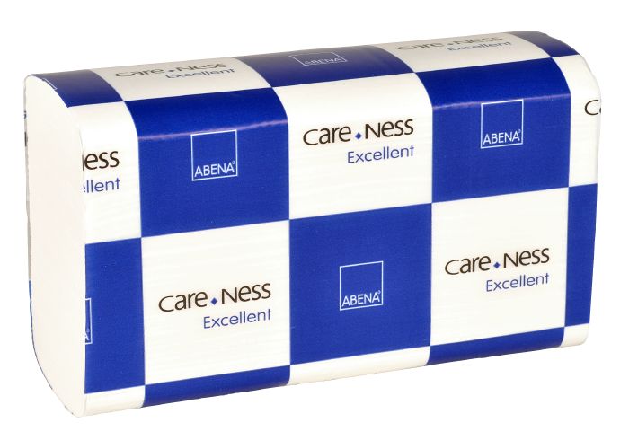 Håndklædeark, Care Ness Excellent, 2 lag z-fold, 24 x 20,6 x 8, 100% Nyfiber. 4000 stk.