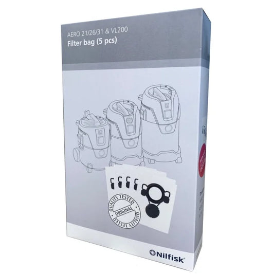 Nilfisk støvpose AERO 21/26/31 og VL200, fleece, 5 stk.