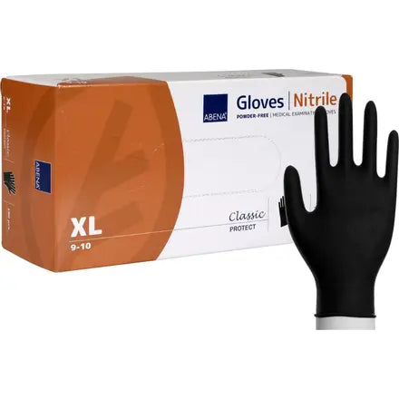 Nitril handsker pudderfri Classic sort XL