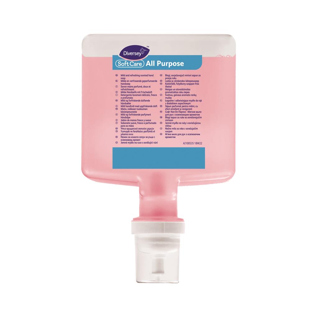SOFT CARE ALL PURPOSE 4X1.3L - MILD OG FORFRISKENDE DUFTENDE HÅNDSÆBE - til Diversey touchfree dispenser