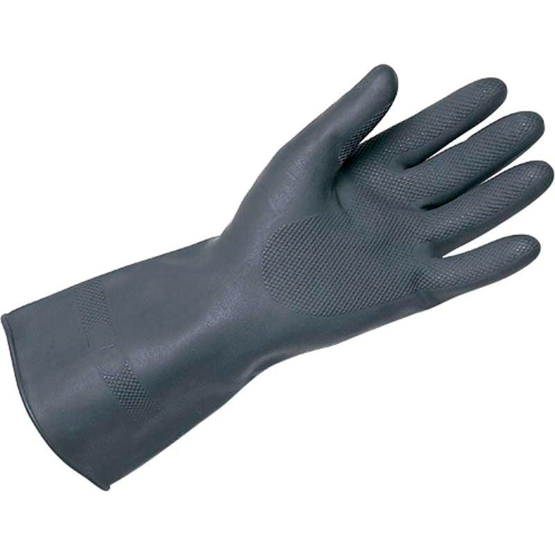 Gummihandske sort kraftig (Large 8-9)