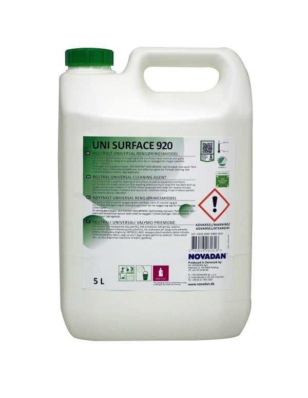 Neutralt universal rengørings middel Datablad: uni surface 920 – RENEE ...