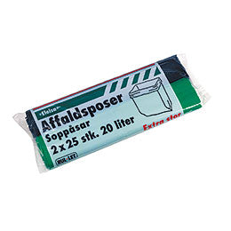 Affaldspose 2 rl grøn/sort