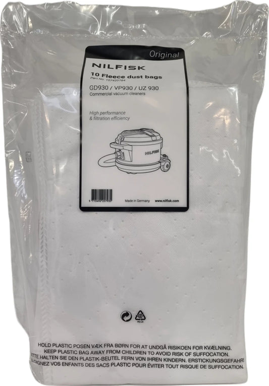 Nilfisk VP930 Støvsugerposer, fleece Pakke med 10 poser