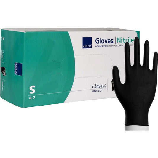 Nitril handsker pudderfri Classic sort Small