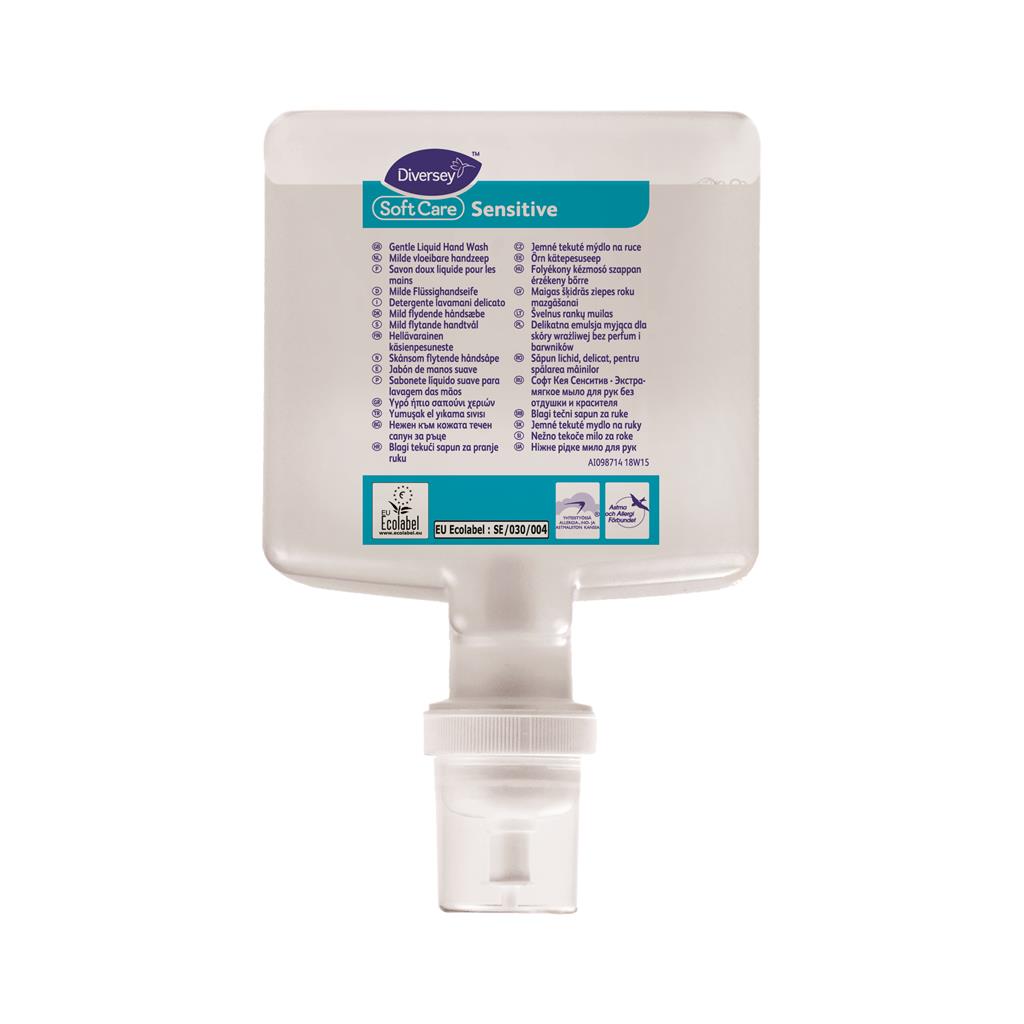 SOFT CARE SENSITIVE  4X1.3L - MILD FLYDENDE HÅNDSÆBE - til Diversey touchfree dispenser