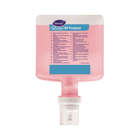 SOFT CARE ALL PURPOSE 4X1.3L - MILD OG FORFRISKENDE DUFTENDE HÅNDSÆBE - til Diversey touchfree dispenser