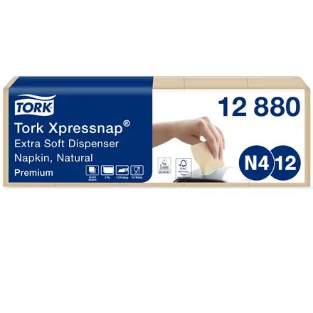 12880 Tork Xpressnap N4 165x213 mm 2-lag Natur, 8000 stk.